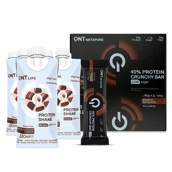 Pack Snack Power Protein / 12 Shakes de proteína + 12 Barras de proteína "Crunchy"