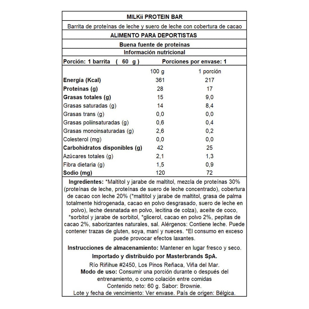 Caja de 12 Barras de Proteína Milkii Bar 12x60 grs