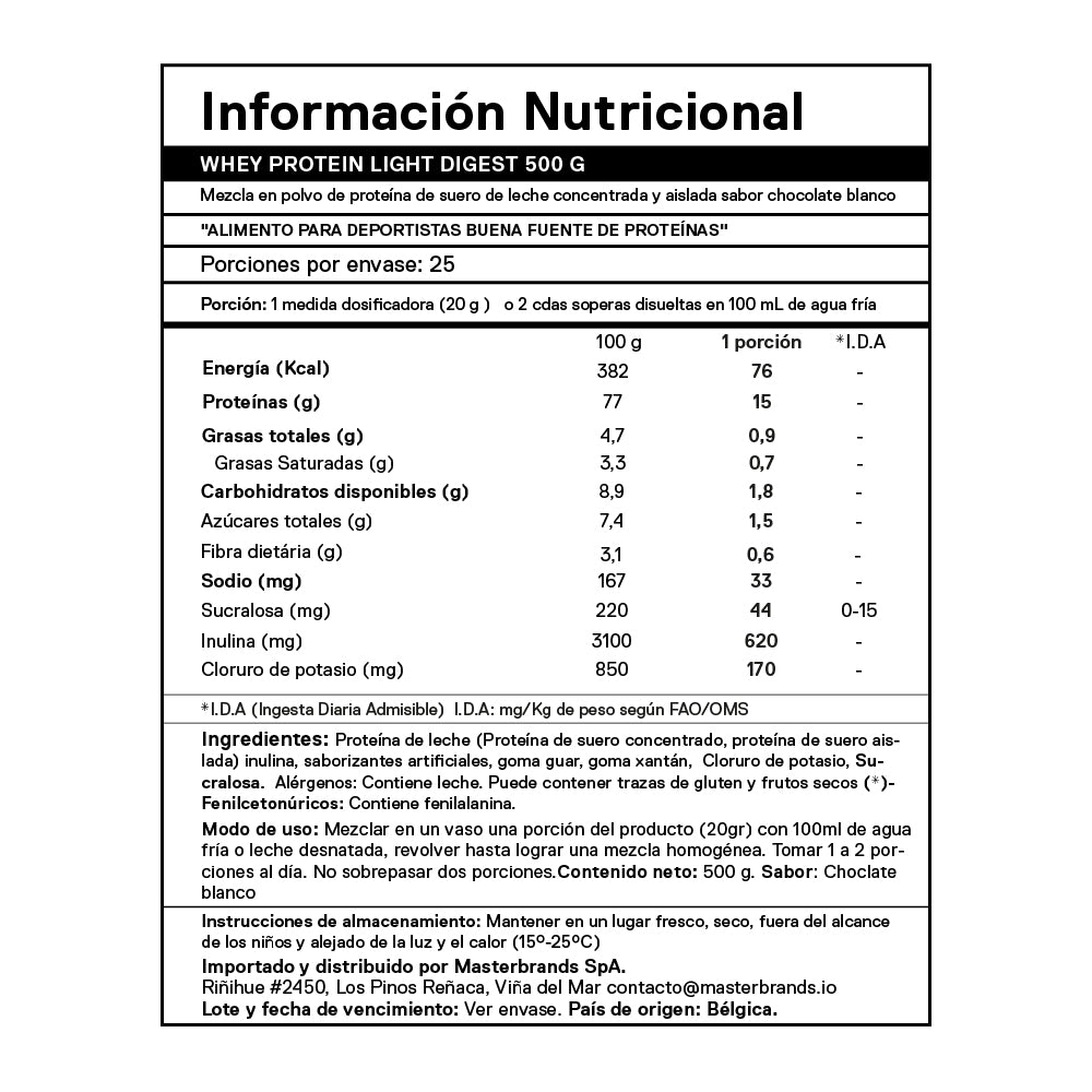 Proteína Whey Light Digest 500 grs