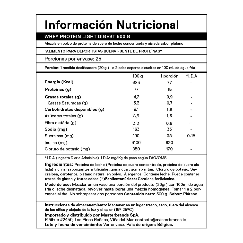 Proteína Whey Light Digest 500 grs