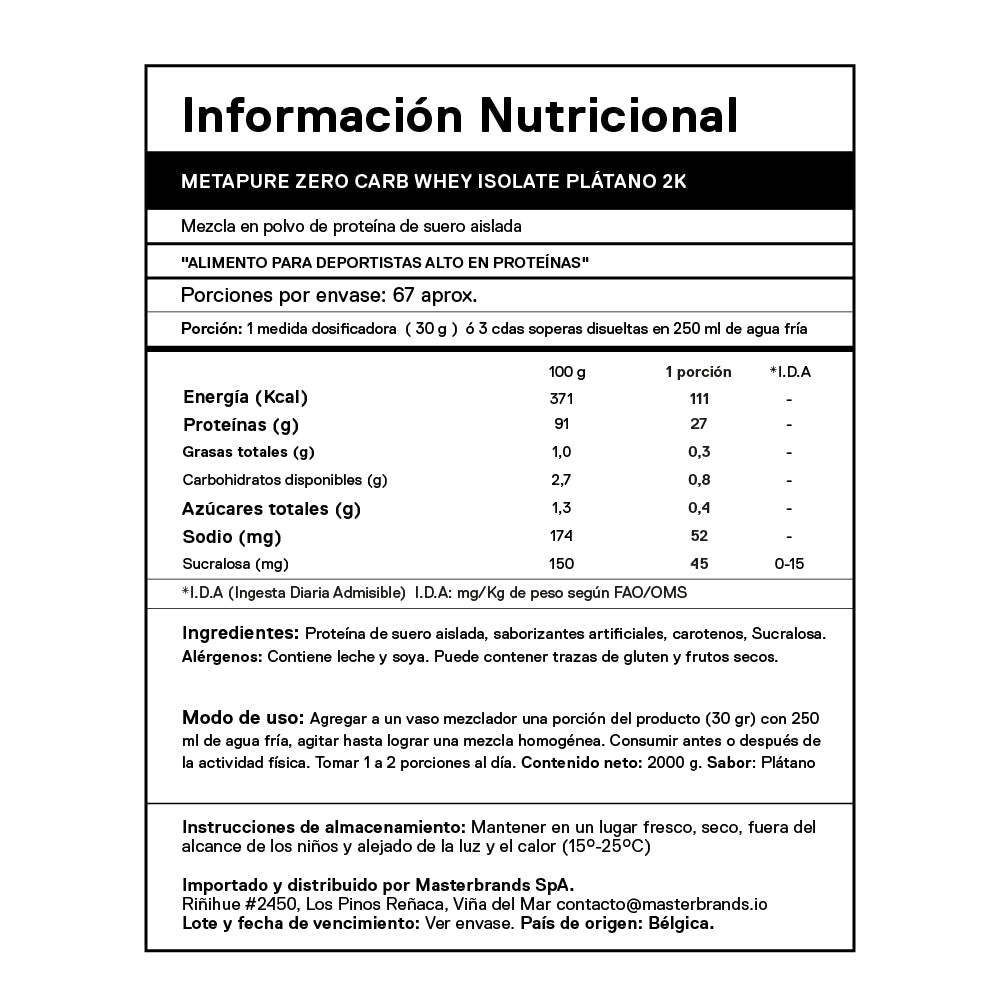 Metapure Whey Protein Isolate Zero Carb 4.4 Lbs