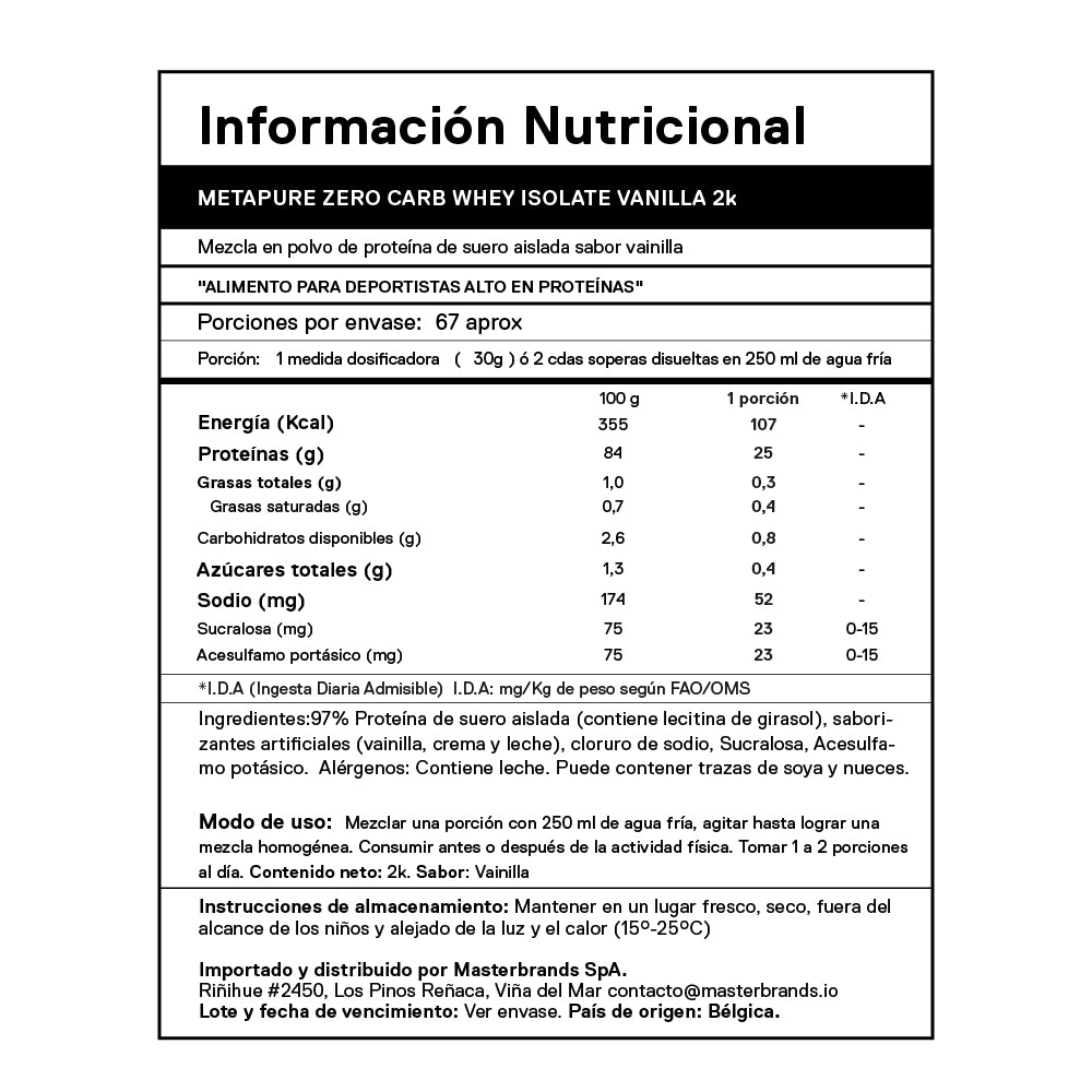 Metapure Whey Protein Isolate Zero Carb 4.4 Lbs