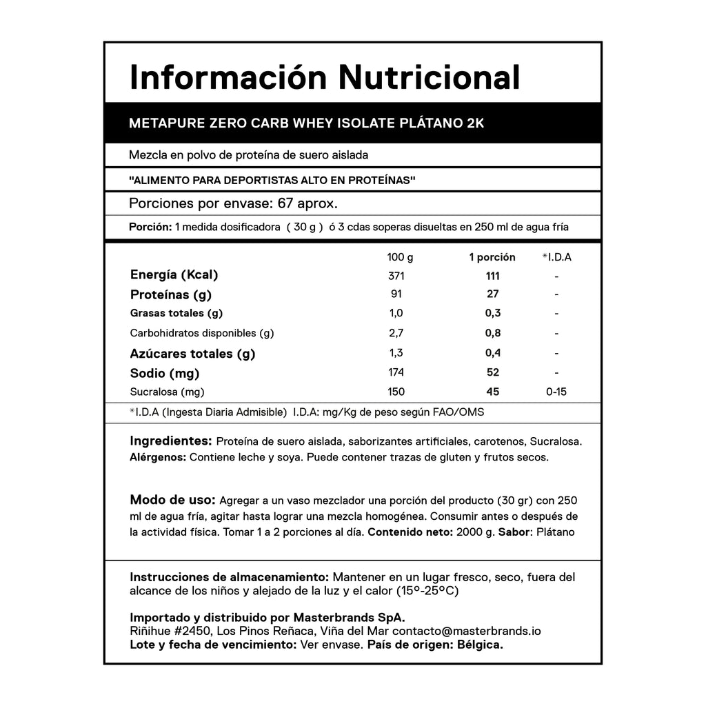 Metapure Whey Protein Isolate Zero Carb 4.4 Lbs