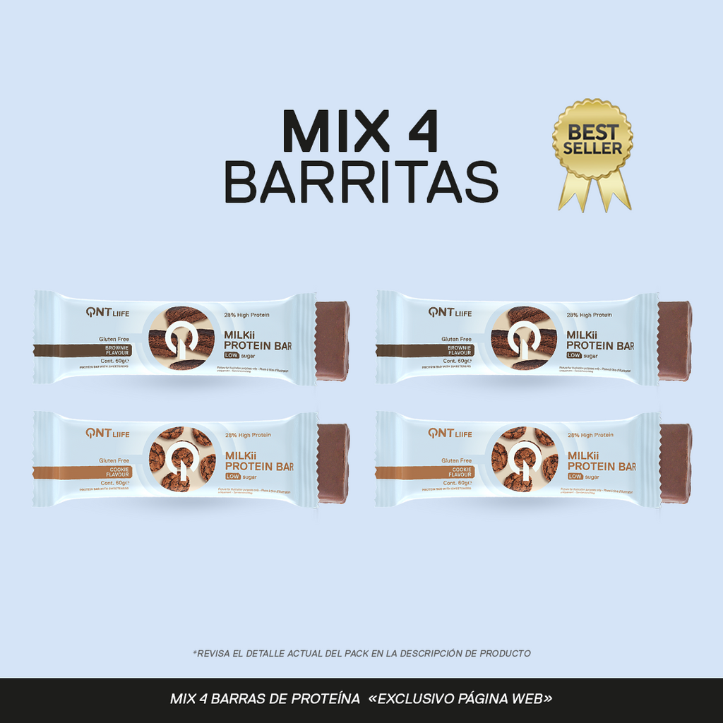 Mix 4 Barras de Proteína Milkii