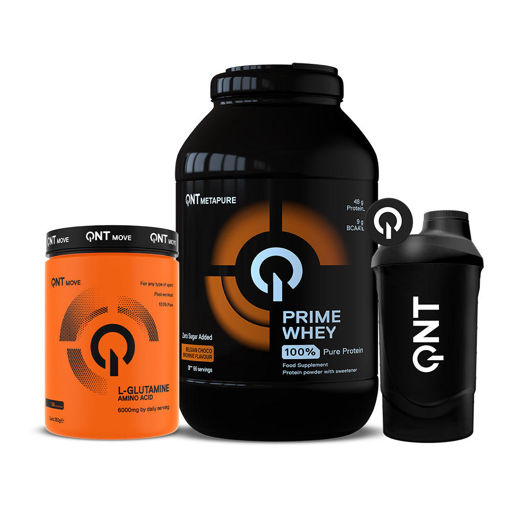 Proteína Prime Whey 4.4 Lbs + Glutamina 350 Gr + Shaker