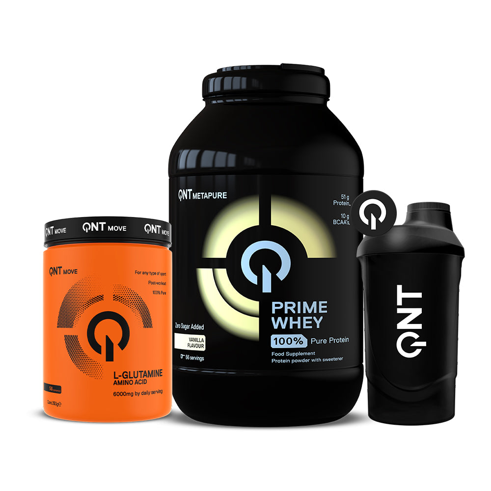 Proteína Prime Whey 4.4 Lbs + Glutamina 350 Gr + Shaker