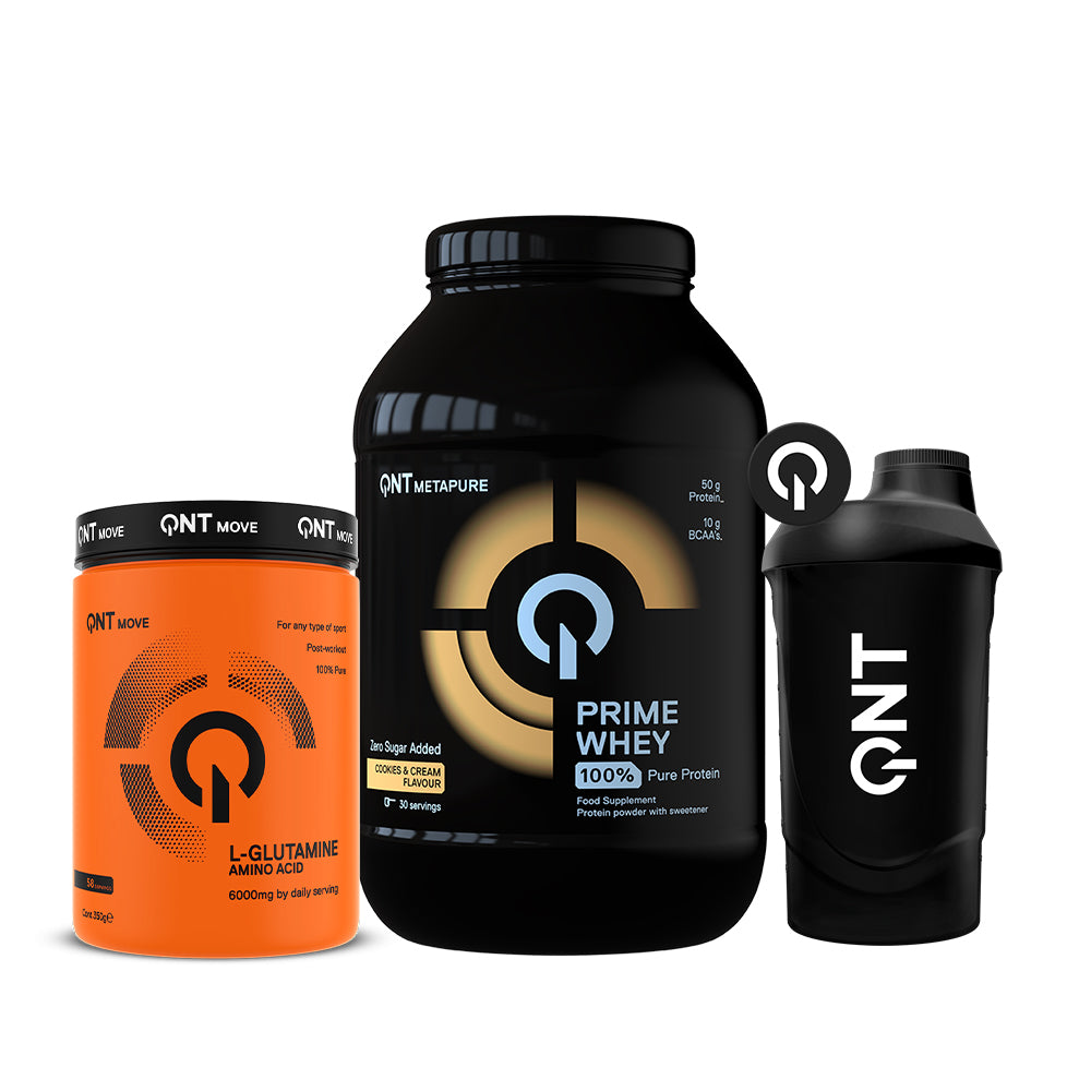 Proteína Prime Whey 2 Lb + Glutamina 350 Gr + Shaker