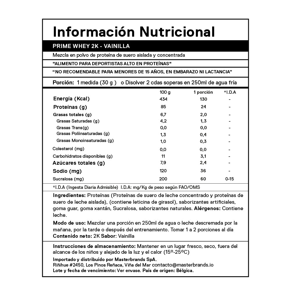 Proteína Prime Whey 4.4 Lbs + Creatina 800 Gr + Shaker
