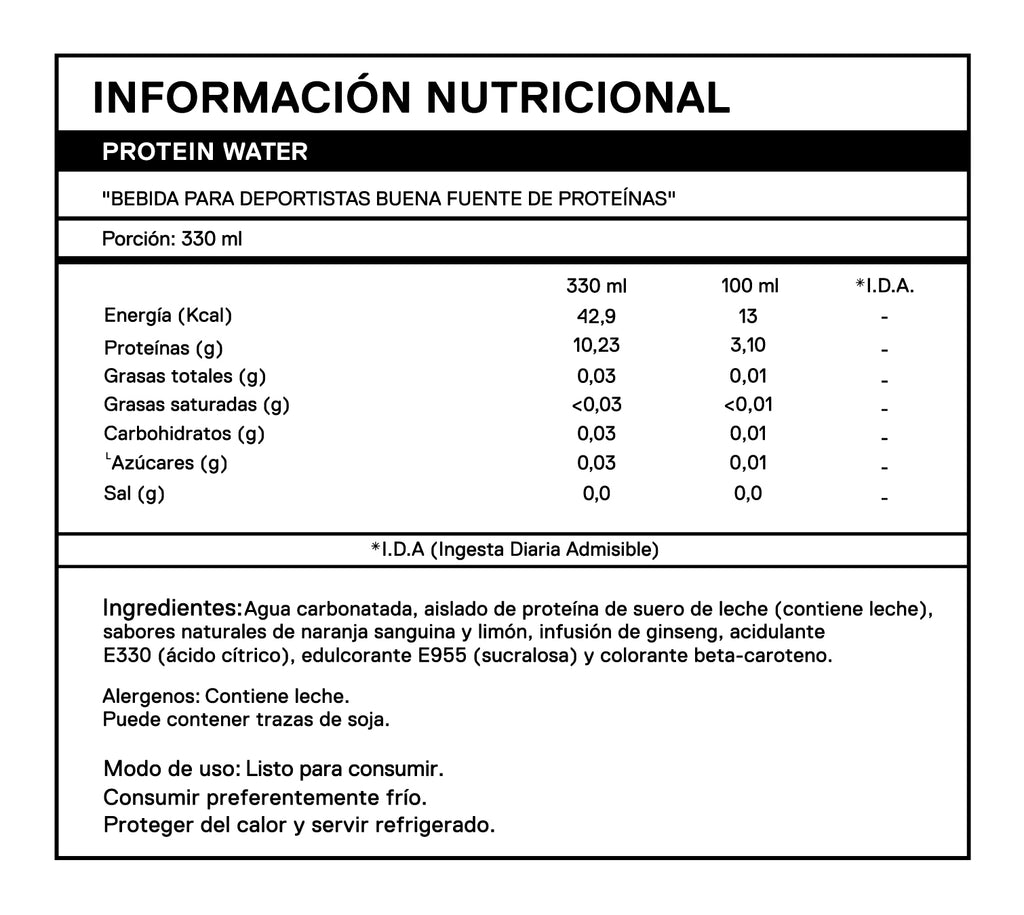 Protein Water Blood Orange Ginseng 12pack x 330 ml