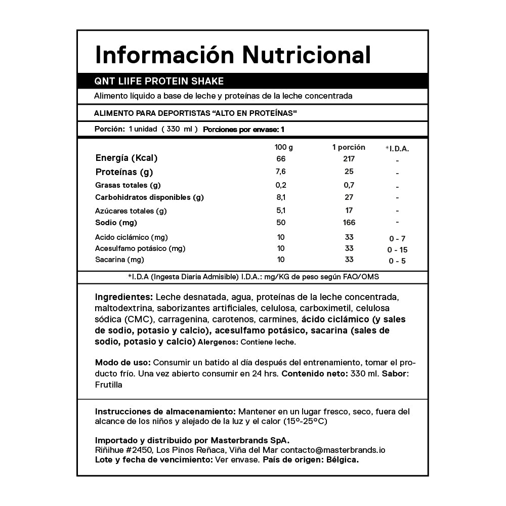 Bandeja De 12 Shakes Proteína 330 Ml